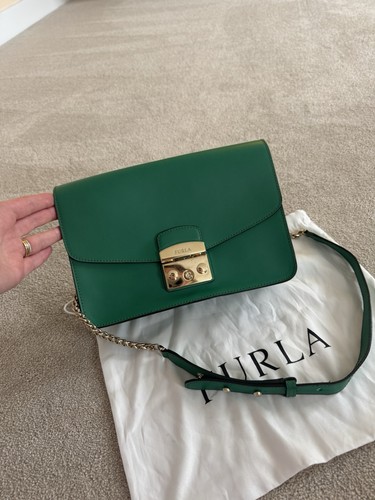 Furla bag green leather - green,