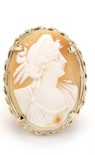 Antique 14K Gold & Shell Ring