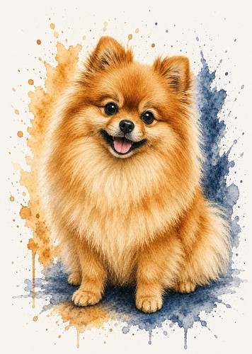 Pomeranian art print - a4,