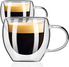 Espresso Cups Set of 2, Double