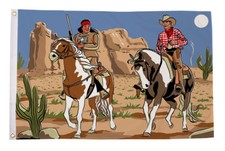 Cowboy and Indian Flag (5ft x