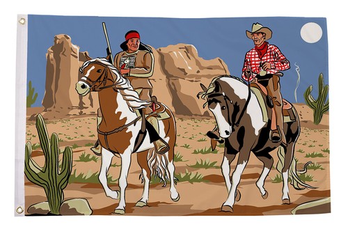 Cowboy and indian - indian, flag