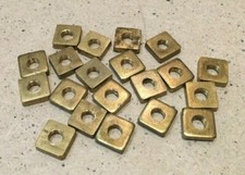  2 BA Pressed Square Brass Nuts. British Made MG PT1116