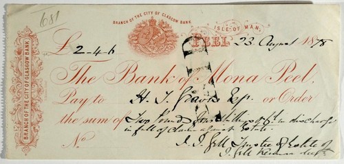 Bank mona peel isle man - mona, of