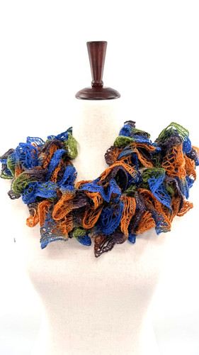 Handmade ruffle yarn scarf - ruffle,