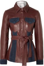 Womens Brown Leather Trench