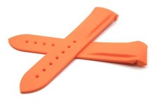 20MM Orange silicone Rubber Strap curve end  Fits Omega Seamaster,planet Ocean 