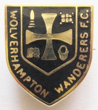 WOLVES - Superb Vintage Shield Style Enamel Football Pin Badge