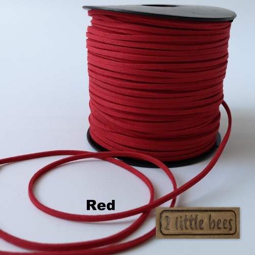 Flat faux suede leather cord - faux,