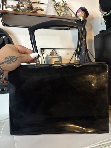 Vintage waldybag black patent - vintage,