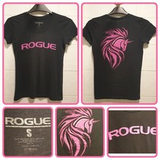 Rogue Fitness Women's Black Short Sleeve Crew Neck T Shirt Size Small Unicorn 