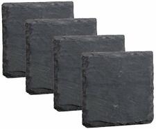 Set Of 4 Natural Slate Square Coasters Coffee Table Mug Mats Coaster 10x10cm