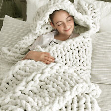 Large Soft Chunky Knitted Blanket Thick Yarn Bulky Knit Throw Sofa Bed Blankets