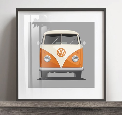 Camper van artwork print - vw,