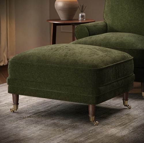 Chenille feather footstool - chenille,