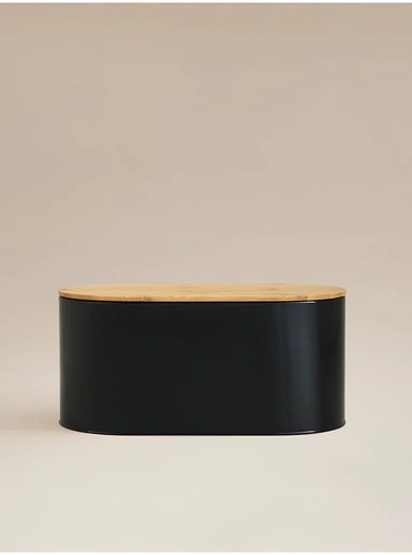 Black metal bamboo bread - black,