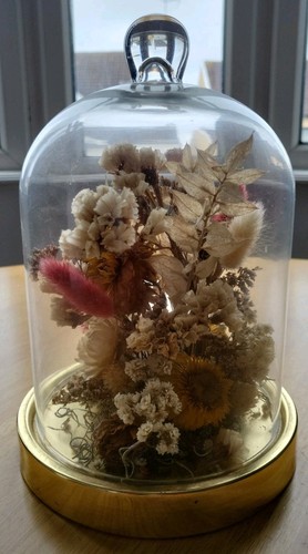 Vintage dried flower glass - dried,