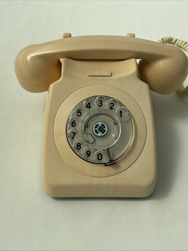 Retro beige rotary telephone - beige,