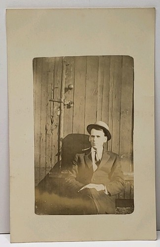 Rppc gentleman posing for - gentleman,