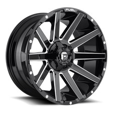 Fuel D615 CONTRA 20x10 ET-18 5x139.7/150 110.10mm GLOSS BLACK MILLED (Load Rated