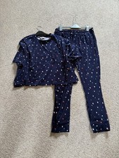 Hunkemoller Women's Navy Decorative Velour Pyjamas Sz L   Sz 14