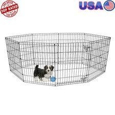 8-Panel Pet Exercise Fence W/