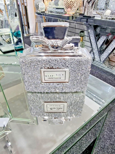 Silver glitter perfume bottle - silver,