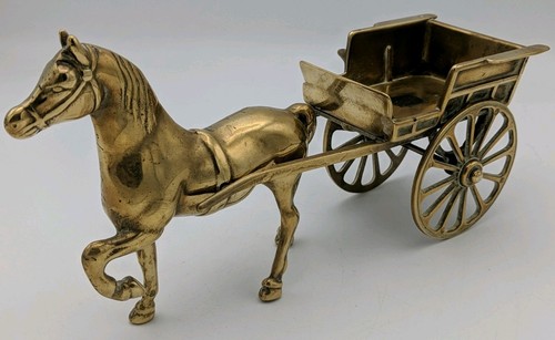 Decorative vintage brass horse - brass,