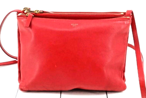 Celine trio red leather - celine,