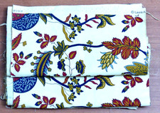 3 pieces reclaimed Laura Ashley furnishing fabric 2 @ 12x48 in. 1 @ 22x26 in.