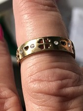 Folli Follie Gold Colour Stainless Steel Ring Size 56