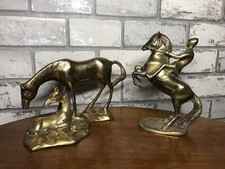 🌟2 VINTAGE BRASS HORSE