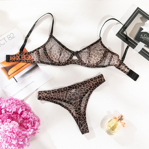 Sexy leopard print bra hollow - leopard,
