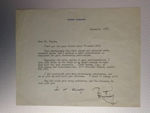 Peter cushing signed autograph - signed,