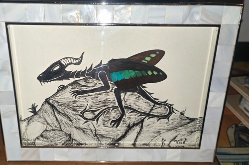 Framed fairy dragon - framed,