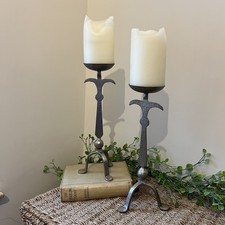 Pair Vintage Hammered Metal