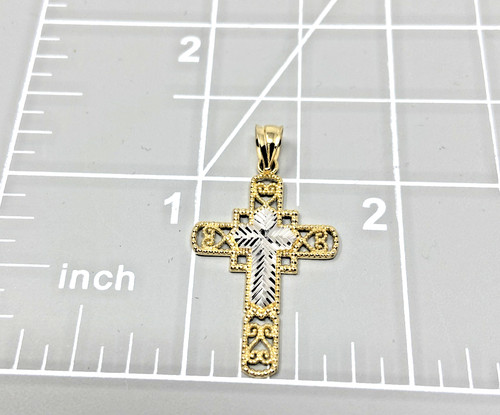 14k cross filigree solid - cross,