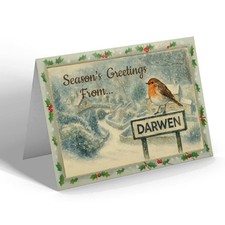 CHRISTMAS CARD - Darwen - Cottage & Kiosk - Vintage Design