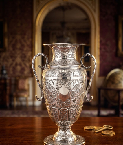Antique silver vase hand - antique,