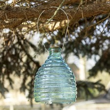 Blue Glass Beehive Hanging
