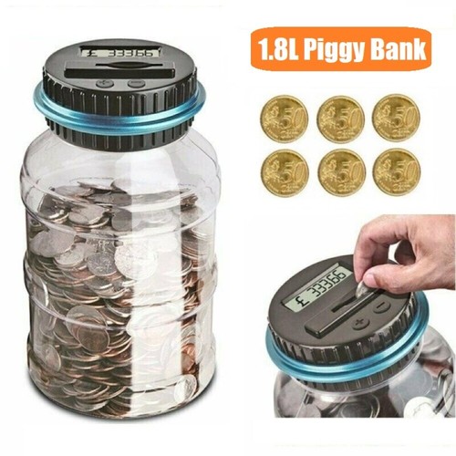 Large lcd digital - 1.8l, piggy