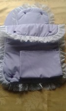 Bedding Quilt Pillow Sheet & Mattress for Silver Cross Classic Dolls Pram Lilac