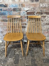 Pair Mid Century Spindle Back