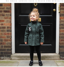 Girl's Dark Green Trench Coat