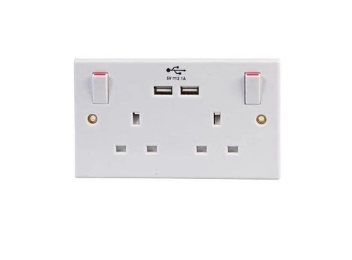 Double gang wall socket - ,