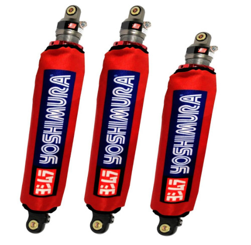 Red shock covers - shock, honda