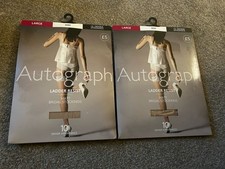 Marks & Spencer Autograph 2x Matt Bridal Stockings 10 Denier IVORY Large