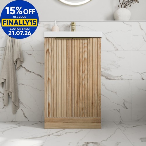 Fluted 500mm bathroom vanity - fluted,