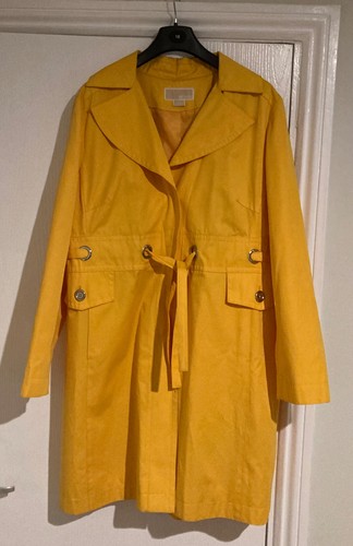 Ladies yellow trench coat mac - coat,