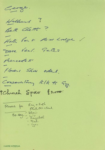 Friar park handwritten do - friar,
